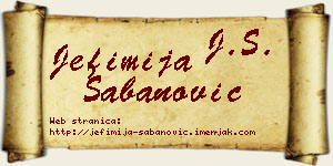 Jefimija Šabanović vizit kartica